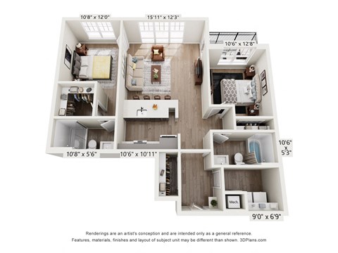 a floor plan of a 1 bedroom floor plan